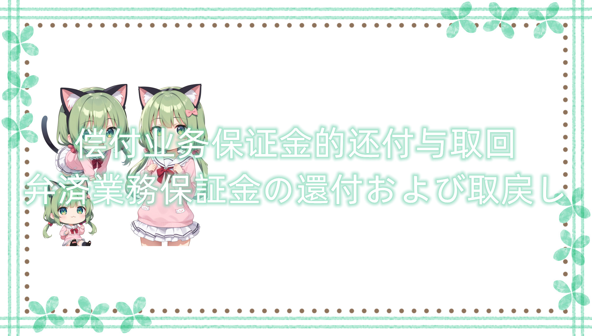 偿付业务保证金的还付与取回