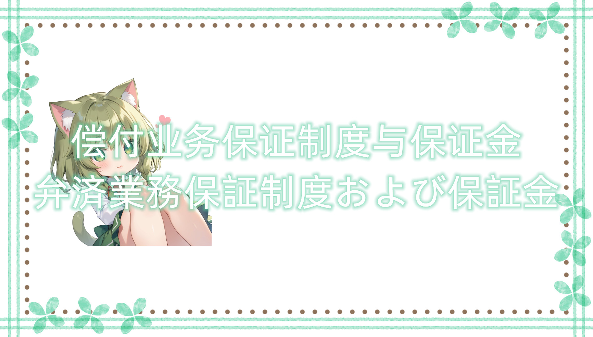 偿付业务保证制度与保证金