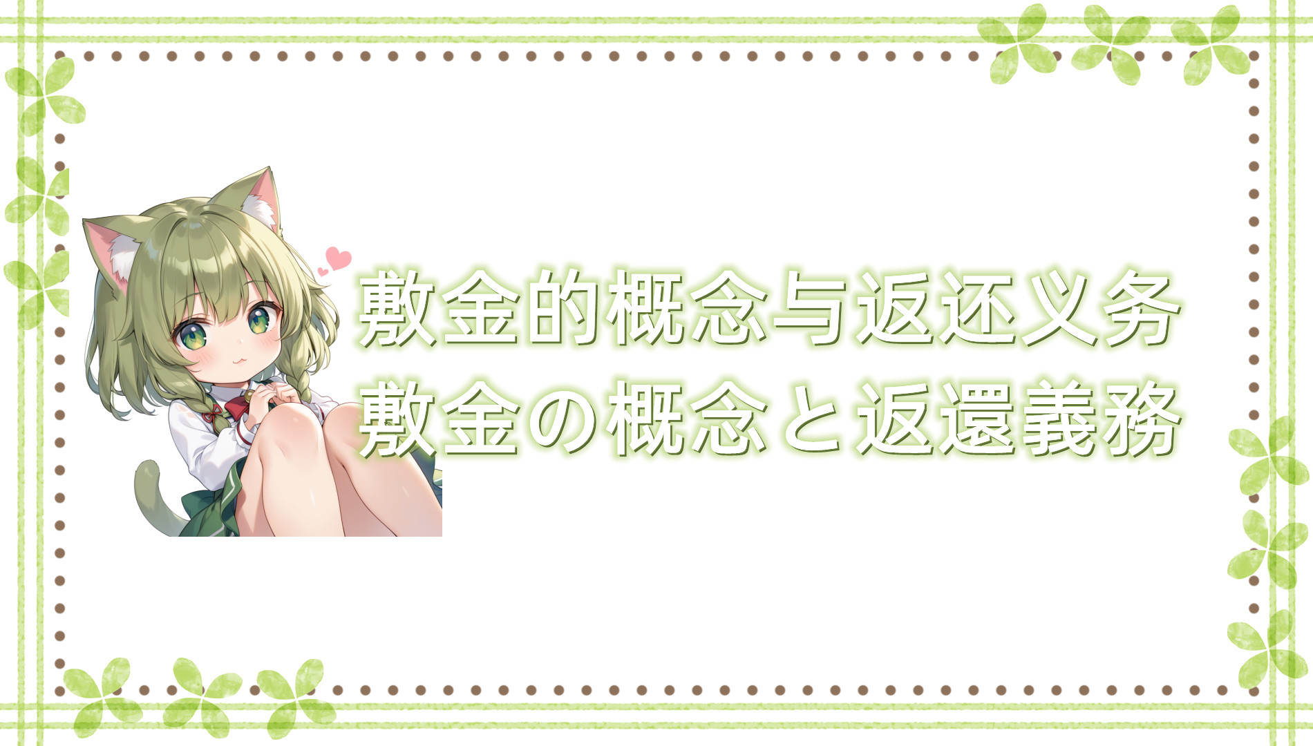 敷金的概念与返还义务