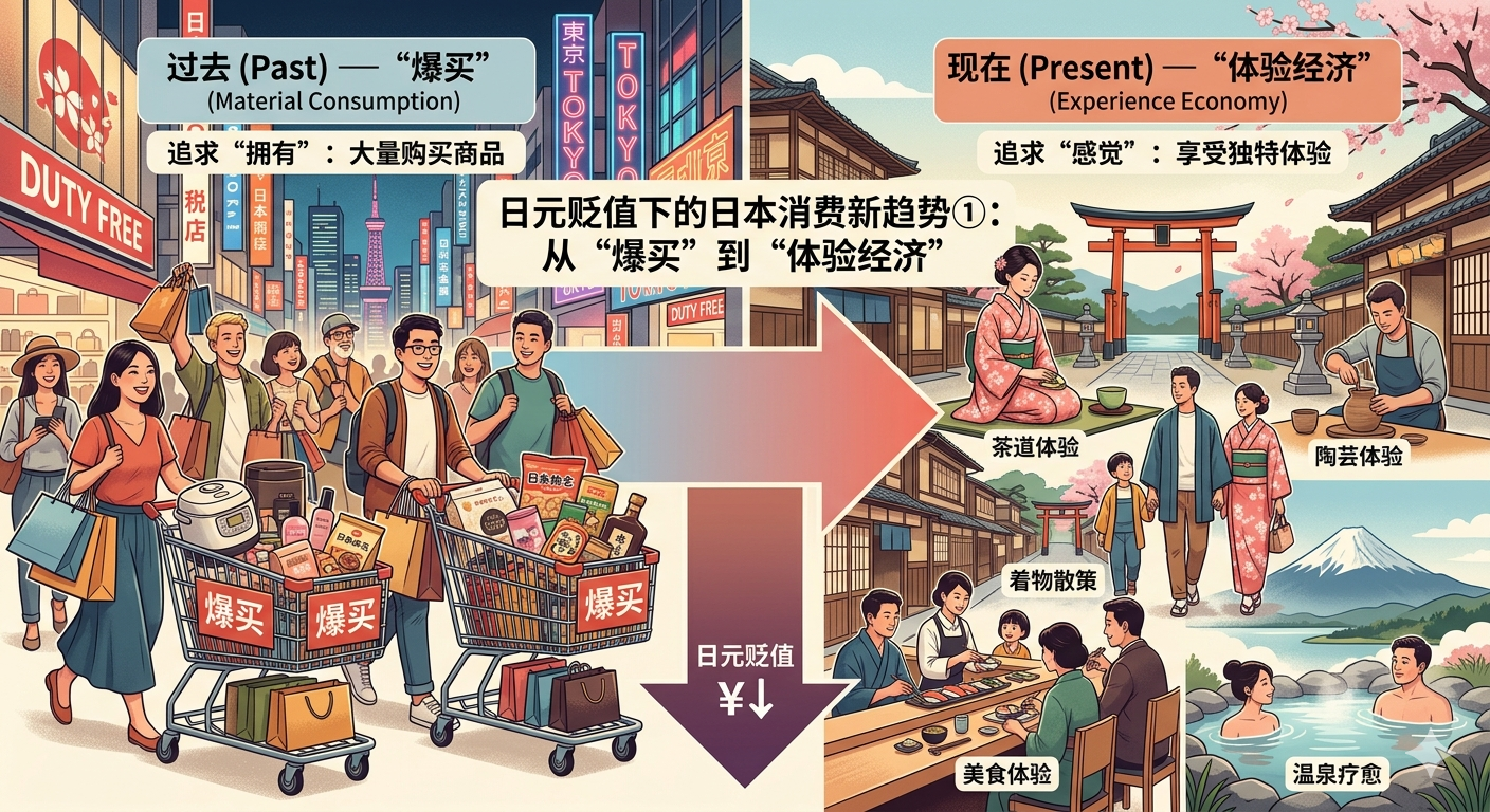 《日元贬值下的日本消费新趋势①:从“爆买”到“体验经济”》 《日元贬值下的日本消费新趋势①:从“爆买”到“体验经济”》